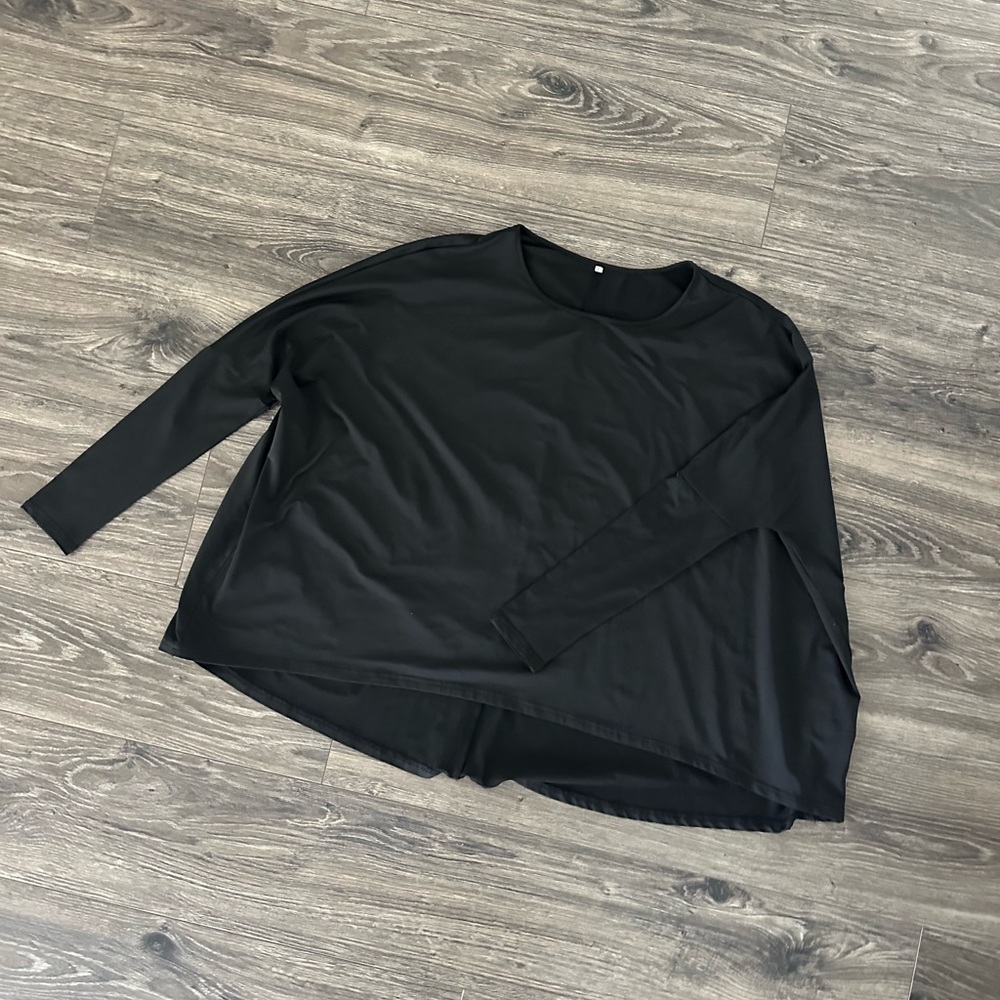 Black Oversized Long Sleeve Shirt